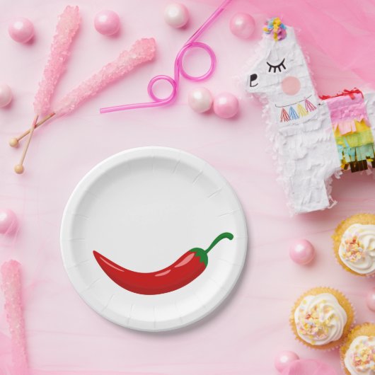 Roter Chili Pfeffer Pappteller (Party)