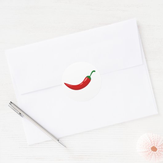 Roter Chili Pfeffer Runder Aufkleber (Umschlag)
