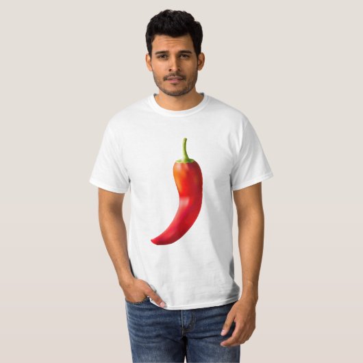 Roter Chili Pfeffer schwarz t Shirt (Vorne ganz)