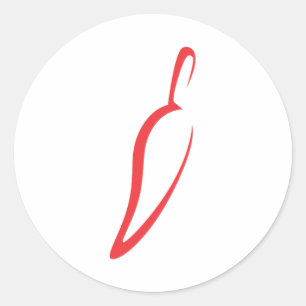 Roter Chili Pflanzensymbol Runder Aufkleber