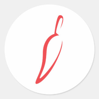 Roter Chili Pflanzensymbol Runder Aufkleber