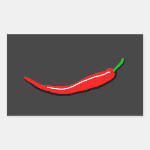 Roter Chili Rechteckiger Aufkleber