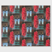 Roter Chili Ristra Zia Sun Zuhause Zu Weihnachten  Geschenkpapier (Flach)