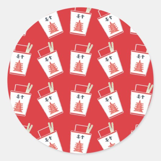 Roter chinesischer Ausstieg Runder Aufkleber (Vorderseite)