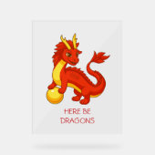 Roter chinesischer Drache Acrylschild (Vorderseite)