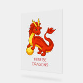 Roter chinesischer Drache Acrylschild (Winkel)