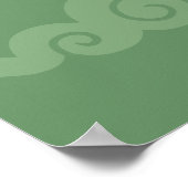 Roter chinesischer Drache auf Grün Poster (Ecke)