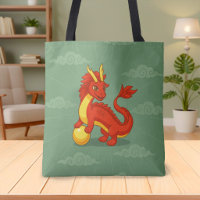 Roter chinesischer Drache auf Grün
