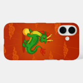Roter chinesischer Drache auf Rot Case-Mate iPhone Hülle (Rückseite (Horizontal))