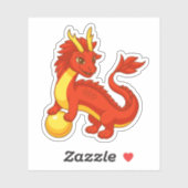 Roter chinesischer Drache Aufkleber (Blatt)