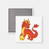 Roter chinesischer Drache Magnet (Vorderseite/Rückseite)