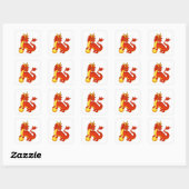 Roter chinesischer Drache Quadratischer Aufkleber (Blatt)