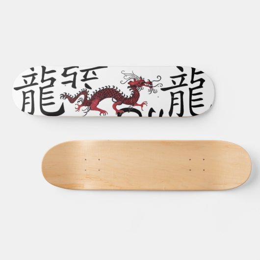 Roter chinesischer Drache Skateboard (Horizontal)