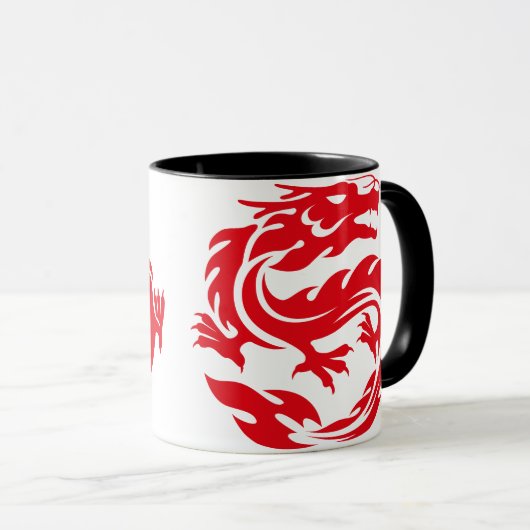 Roter Chinesischer Drache Tasse (VorderseiteRechts)