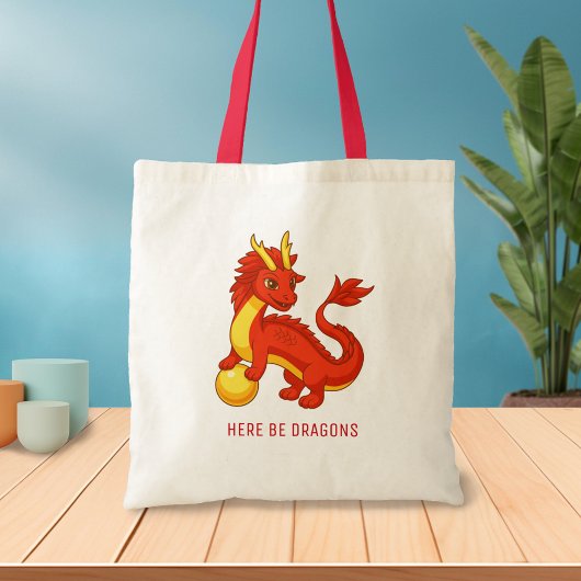 Roter chinesischer Drache Tragetasche