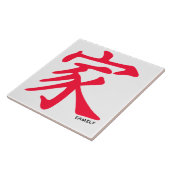Roter Chinesischer Familiencharakter Fliese (Seite)