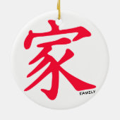 Roter Chinesischer Familiencharakter Keramik Ornament (Hinten)