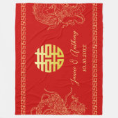 Roter chinesischer Hochzeitdrache Phoenix traditio Fleecedecke (Vorderseite)