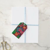 Roter chinesischer Löwe grün Geschenkanhänger (Mit Garn)