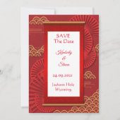 Roter chinesischer Stil Save The Date (Vorderseite)