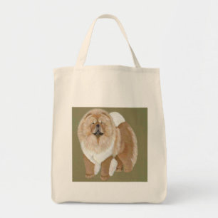 Roter Chow-Chow stehend Tragetasche