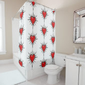 Roter Chrom-Spitzen-Herz-Duschvorhang Duschvorhang (Beispiel)