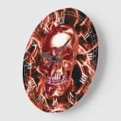 Roter Chrome Skull Roman Numerals Clock Große Wanduhr (Winkel)
