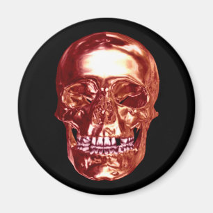 Roter Chrome-Totenkopf-Magnet Magnet