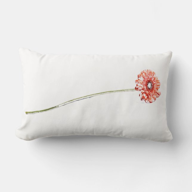 Roter Chrysanthemum Gerbera Blume Kissen (Vorderseite)