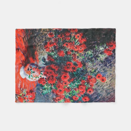 Roter Chrysanthemum, Monet Fleecedecke (Vorderseite (Horizontal))