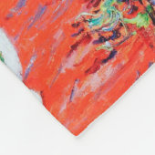 Roter Chrysanthemum, Monet Fleecedecke (Ecke)