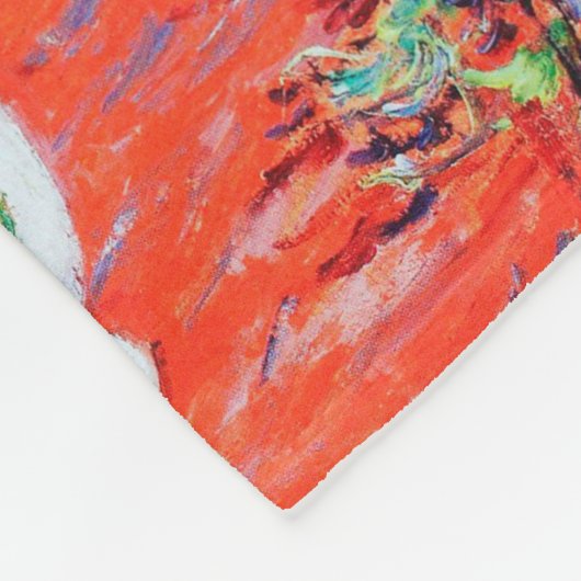 Roter Chrysanthemum, Monet Fleecedecke (Ecke)