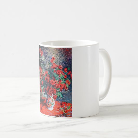 Roter Chrysanthemum, Monet Kaffeetasse (VorderseiteRechts)
