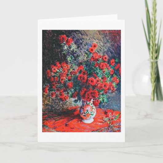 Roter Chrysanthemum, Monet Karte (Vorderseite)