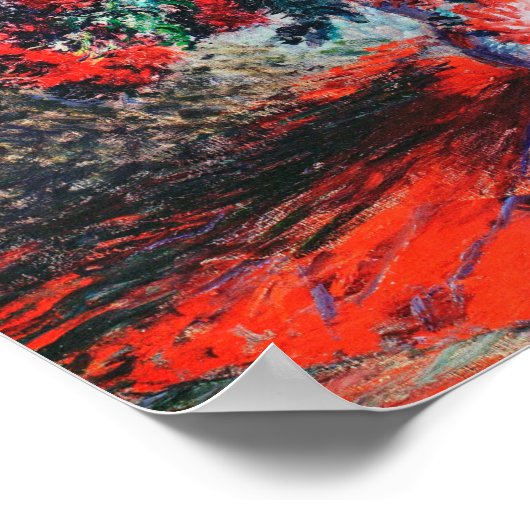 Roter Chrysanthemum, Monet Poster (Ecke)