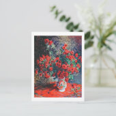 Roter Chrysanthemum, Monet Postkarte (Stehend Vorderseite)