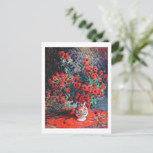 Roter Chrysanthemum, Monet Postkarte (Stehend Vorderseite)