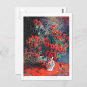 Roter Chrysanthemum, Monet Postkarte (Vorne/Hinten)
