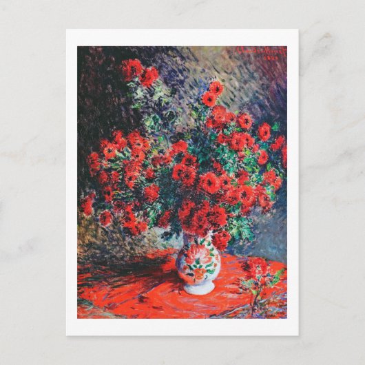 Roter Chrysanthemum, Monet Postkarte (Vorderseite)