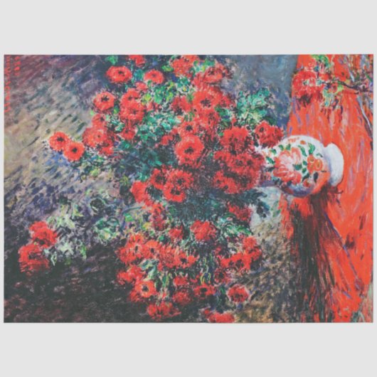 Roter Chrysanthemum, Monet Seidenpapier (Vorderseite)