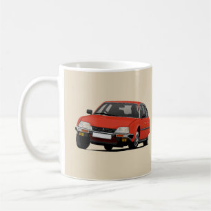 Roter Citroen CX GTi - zwei Bilder Kaffeetasse