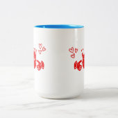 Roter Claddagh-Ring-Kaffeebecher Zweifarbige Tasse (Mittel)