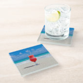 Roter Cocktail am Foto Glasuntersetzer (Schrägansicht)