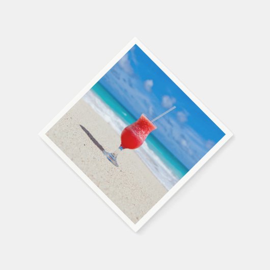 Roter Cocktail am Foto Serviette (Ecke)