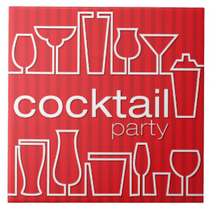 Roter Cocktail Party Fliese