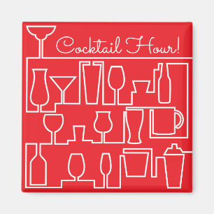 Roter Cocktail Party Magnet