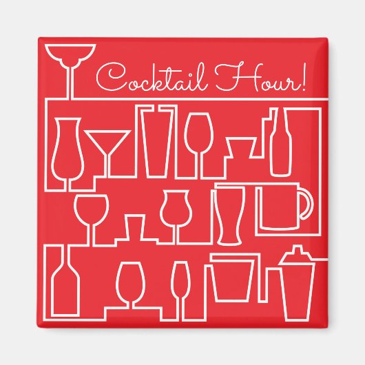 Roter Cocktail Party Magnet (Vorne)