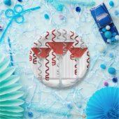 Roter Cocktail und Band Pappteller (Party)