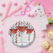 Roter Cocktail und Band Pappteller (Party)