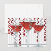 Roter Cocktail und Band Postkarte (Vorne/Hinten)